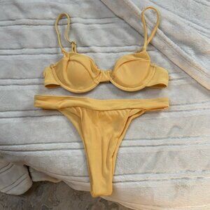 SHEIN Yellow Modern Bikini Set